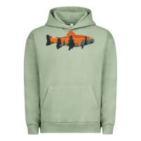 Pigment Oil Green Trout Fly Fishing Nature Outdoor Fisherman Gift Urban Hoodie - longCreatives