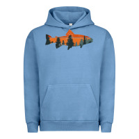 Pigment Pebble Blue Trout Fly Fishing Nature Outdoor Fisherman Gift Urban Hoodie - longCreatives