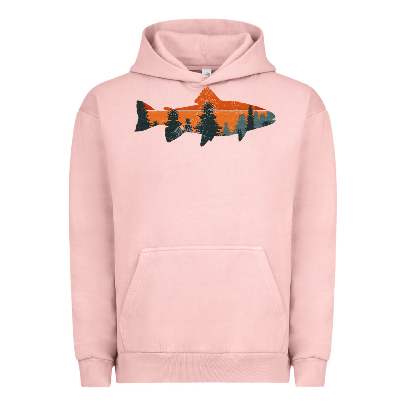 Trout Fly Fishing Nature Outdoor Fisherman Gift Urban Hoodie by longCreatives | Teevron