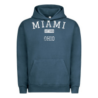 Pigment Midnight Navy Miami Ohio OH Vintage Urban Hoodie - longCreatives