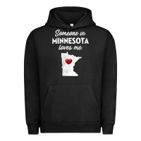 Pigment Black Someone In Minnesota Loves Me  Minnesota  MN Urban Hoodie - longCreatives