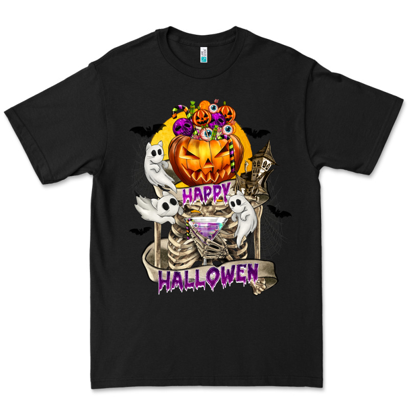 Happy Halloween With Skeleton Premium Tee by texasbilliewilder | Teevron