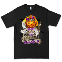 Black Happy Halloween with Skeleton Premium Tee - texasbilliewilder