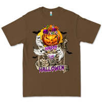 Cacao Happy Halloween with Skeleton Premium Tee - texasbilliewilder