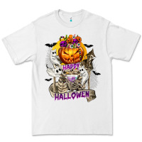 White Happy Halloween with Skeleton Premium Tee - texasbilliewilder