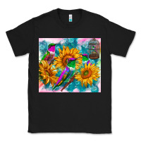 Black hummingbirds sunflower Classic Tee - TumblerDesignByShophia
