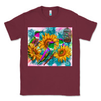 Burgundy hummingbirds sunflower Classic Tee - TumblerDesignByShophia