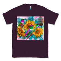 Plum hummingbirds sunflower Classic Tee - TumblerDesignByShophia