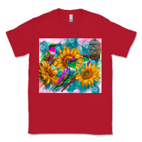 Red hummingbirds sunflower Classic Tee - TumblerDesignByShophia