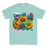 Seafoam hummingbirds sunflower Classic Tee - TumblerDesignByShophia