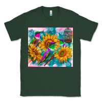 Sports Green hummingbirds sunflower Classic Tee - TumblerDesignByShophia