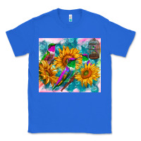 True Royal hummingbirds sunflower Classic Tee - TumblerDesignByShophia