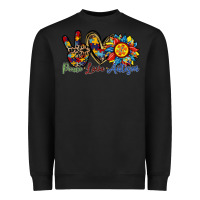 Black peace love autism sunflower Heavyweight Sweatshirt - RacoonDesign