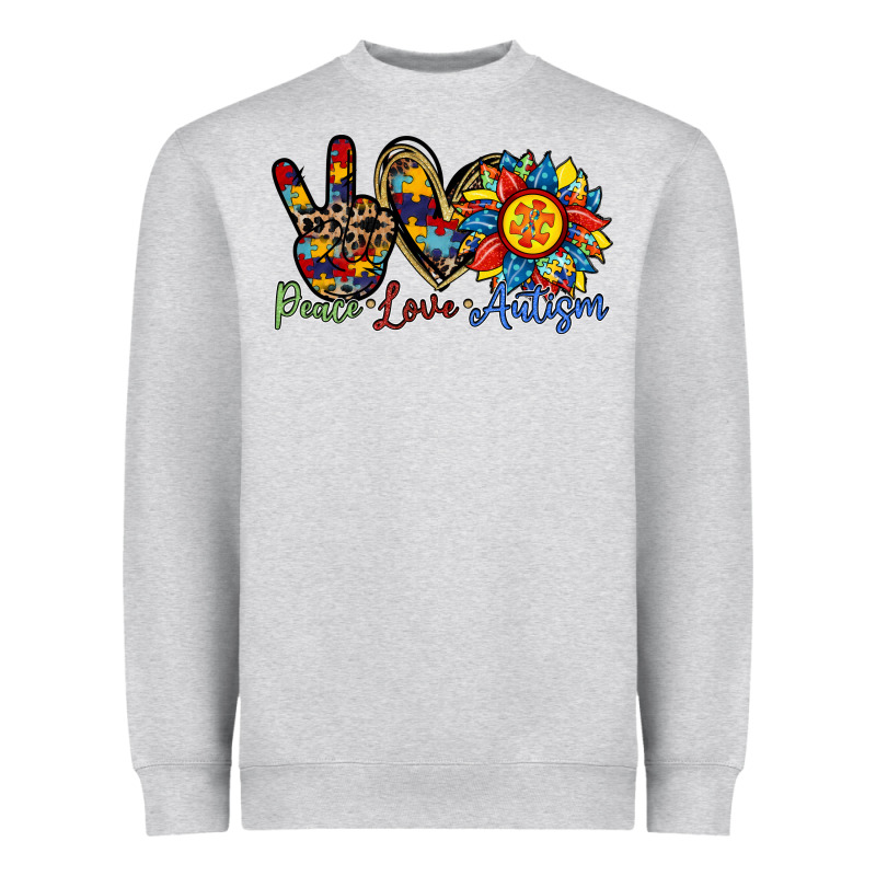 Peace Love Autism Sunflower Heavyweight Sweatshirt by RacoonDesign | Teevron