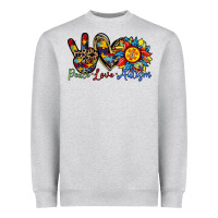 Heather Grey peace love autism sunflower Heavyweight Sweatshirt - RacoonDesign