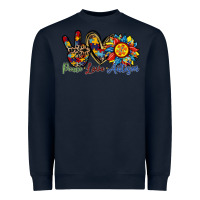 Navy peace love autism sunflower Heavyweight Sweatshirt - RacoonDesign