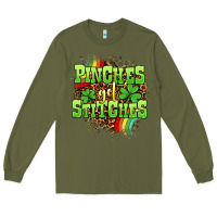 Army Green St. Patrick's Day Pinches get stitches Long Sleeve Tee - OliviaCreatesArt