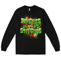 Black St. Patrick's Day Pinches get stitches Long Sleeve Tee - OliviaCreatesArt