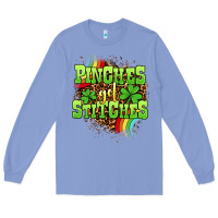 Colony Blue St. Patrick's Day Pinches get stitches Long Sleeve Tee - OliviaCreatesArt