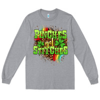 Heather Grey St. Patrick's Day Pinches get stitches Long Sleeve Tee - OliviaCreatesArt