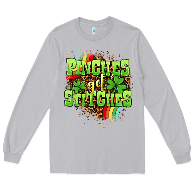 St. Patrick's Day Pinches Get Stitches Long Sleeve Tee by OliviaCreatesArt | Teevron