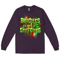 Plum St. Patrick's Day Pinches get stitches Long Sleeve Tee - OliviaCreatesArt