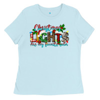 Baby Blue christmas lights are my favorite Ladies Tee - texasbilliewilder
