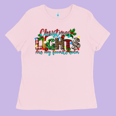 Christmas Lights Are My Favorite Ladies Tee Designed By Texasbilliewilder