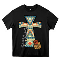Black halleluljah aztec cross Heavy Core Tee - JahusDesignShop