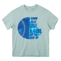 I Know I Play Like A Girl Try To Keep Up Softball Heavy Core Tee | Teevron