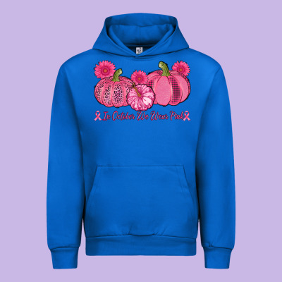 In October We Wear Pink Pumpkins Urban Hoodie Designed By Adodesignshop