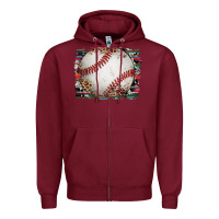 Burgundy sports baseball background Zipper Hoodie - Artiststas