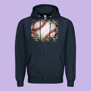 Sports Baseball Background Zipper Hoodie Designed By Artiststas