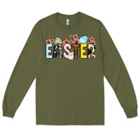 Army Green Western Easter Long Sleeve Tee - OliviaCreatesArt