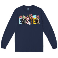 Navy Western Easter Long Sleeve Tee - OliviaCreatesArt