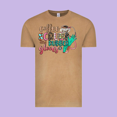 Coffee Scrubs And Rubber Gloves Vintage Tee Designed By Cowgirlartshop