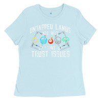 Baby Blue Trust Issues Untapped Lands  Funny Magic Geek TCG Ladies Tee - longCreatives
