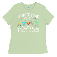 Matcha Trust Issues Untapped Lands  Funny Magic Geek TCG Ladies Tee - longCreatives
