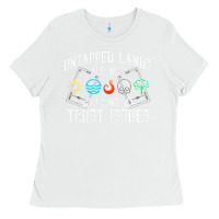 White Trust Issues Untapped Lands  Funny Magic Geek TCG Ladies Tee - longCreatives