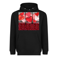 Black valentine's day red hearts red leopard Heavyweight Hoodie - BarkalooDesign