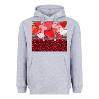 Heather Grey valentine's day red hearts red leopard Heavyweight Hoodie - BarkalooDesign