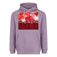 Lavender valentine's day red hearts red leopard Heavyweight Hoodie - BarkalooDesign