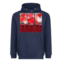 Navy valentine's day red hearts red leopard Heavyweight Hoodie - BarkalooDesign