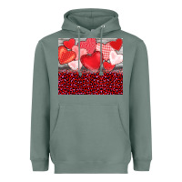 Sage valentine's day red hearts red leopard Heavyweight Hoodie - BarkalooDesign