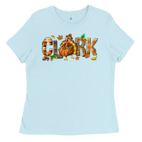 Baby Blue Personalized Thanksgiving Ladies Tee - NancyCooperArtShop