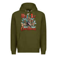 Army Green my first christmas baby safari animals Premium Hoodie - LillyAllenDesigns