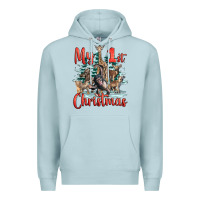 Blue Mist my first christmas baby safari animals Premium Hoodie - LillyAllenDesigns