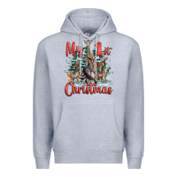 Heather Grey my first christmas baby safari animals Premium Hoodie - LillyAllenDesigns