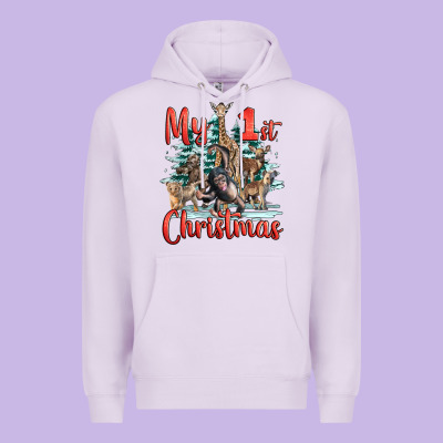 My First Christmas Baby Safari Animals Premium Hoodie Designed By Lillyallendesigns