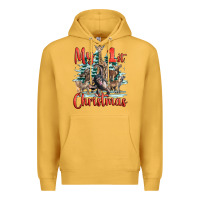Mustard my first christmas baby safari animals Premium Hoodie - LillyAllenDesigns